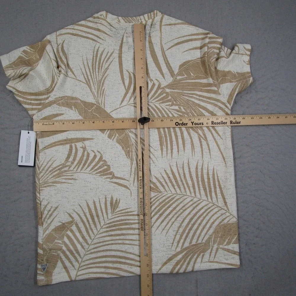 Guess Mens Baja Palm Pearl White Gauze Crew T-Shirt M4YP29KCA50 Size Medium - Picture 7 of 10